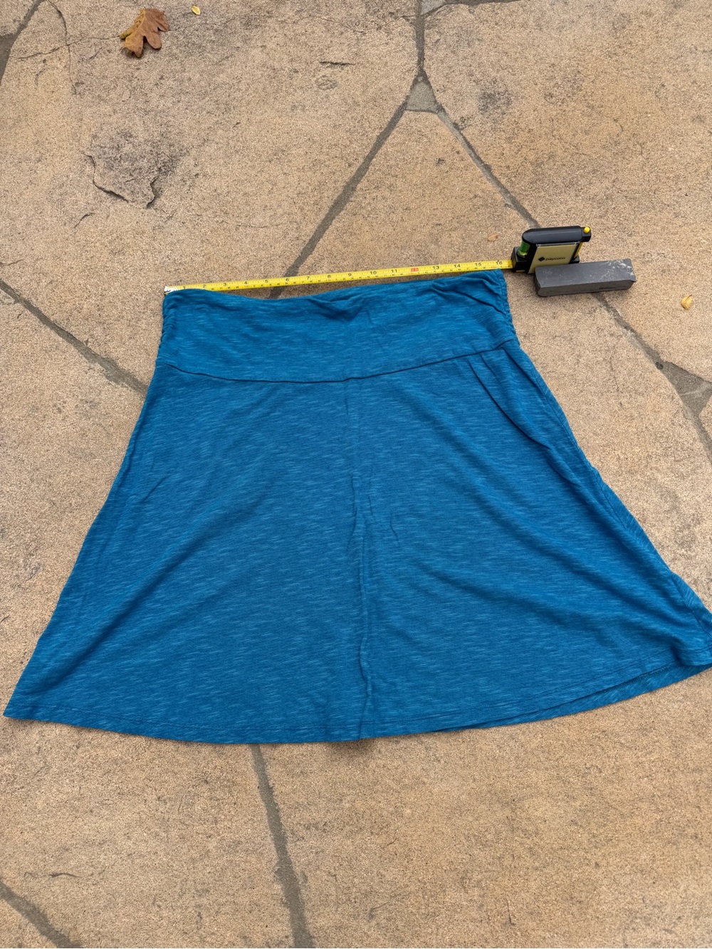 Toad&Co Teal A-Line Skirt with Wide Waistband
